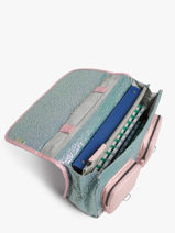 Boekentas 2 Compartimenten Cameleon Blauw vintage fantasy PBVGCA38-vue-porte